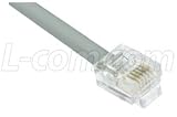 Category 5E RJ11 2-Pair Voice and Data Patch Cable Color Grey 1.0 FEET