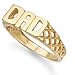 Jewelco London 9ct Solid gold hand finished Dad Ring with basket style shoulders