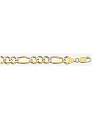 8mm White Pave Large Figaro Chain 26"