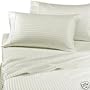 1200 Thread Count 4pc King Size Bed Sheet Set 100% Egyptian Cotton, Sateen Stripe, Deep Pocket, 1200 TC, Stripe Ivory