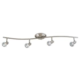 ET2 Lighting E30004-10 Agron 4-Light Ceiling Flush Mount, 38-Inch by 6-Inch, Satin Nickel