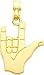 14K Gold I Love You Hand Sign Language Charm