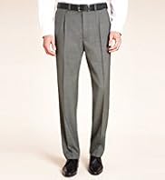Big & Tall Supercrease® Active Waistband Trousers with Wool