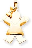 Girl With Bow Charm, Yellow Gold
