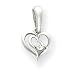 14k White Gold Diamond heart pendant