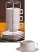 HIC Stackable Porcelain Cappuccino Cup & Saucer Set, 9pc