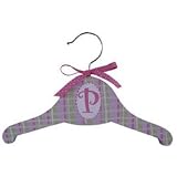 Blue Plaid Wood Baby Hanger - Monogram available upon request