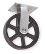 Industrial Grade 1NVR3 Rigid Caster, 6 In, 1200 Lb, Semi-Steel