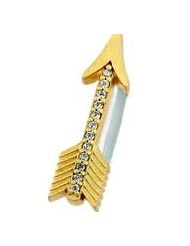 Bonn Bons By Lori Bonn "Right On Target" Gold Over Sterling Silver Cupids Arrow CZ Slide Charm for Charm Bracelets