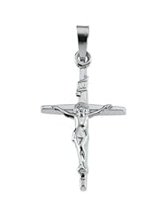 Crucifix Pendant 14K White Gold 21.00X14.50 mm