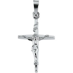 Genuine IceCarats Designer Jewelry Gift 14K White Gold Crucifix Pendant. 21.00X14.50 Mm Crucifix Pendant In 14K White Gold