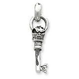 Gothic Skull Key Pendant,sterling Silver