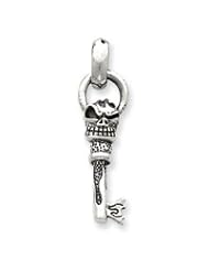 Sterling Silver Skull Key Pendant QC3951"