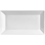 CAC China KSE-13 Kingsquare 11-1/2-Inch by 6-1/4-Inch Porcelain Rectangular Platter, Super White, Box of 12