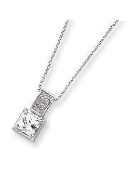 Sterling Silver CZ on 18 Chain Necklace - 18 Inch