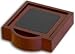 Blackwood and Leather Wood and Leather Square Coaster Set
