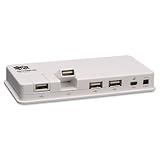 10-Port USB 2.0 Hub, 6-1/5w x 3d x 3/4h, White