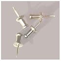Advantus Aluminum Head Push Pins, Steel 0.38 Inch Point, Silver, 100 per Box (CPAL3)