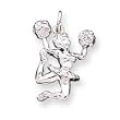 Sterling Silver Cheerleader Charm - JewelryWeb