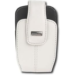 Click here to buy BlackBerry Blackberry Pearl White Leather Vertical Pouch With Belt Clip For 8700, 8800 Series by BlackBerry.