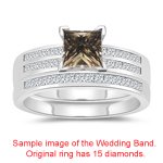 1.88 Cts Champagne & White Diamond Matching Ring 