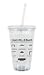 Mustache Chart 16oz Reusable Double Wall Acrylic Tumbler Cup with Straw-BPA FREE