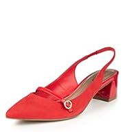 Limited Collection Pointed Toe Block Heel Slingback Shoes