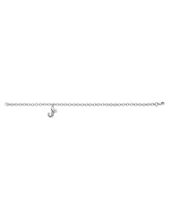 925 Sterling Silver Childrens 6.5 Inch Letter "J" Charm Bracelet with Diamond