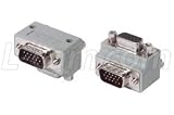 Low Profile Right Angle Adapter, HD15 Male / Female, Cable Exit 1