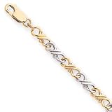 10k Two-tone Solid Polished Fancy Bracelet