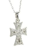 Sterling Silver & CZ Gothic Cross Necklace