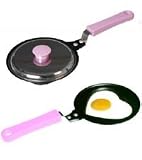Pink Handled Non-Stick Heart Shaped Frying Pan