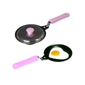 Pink Handled Non-Stick Heart Shaped Frying Pan