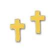 14k Polished CrossPost Earrings