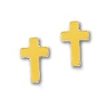 14k Polished CrossPost Earrings