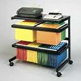 Rolling 2-Level File with Worktop - Black