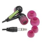 Earbuds, w/ 3 Cushion Ear Size, 16 Ohm, 3.5mm Plug, Black, Sold as 1 each