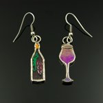Switchables Stained Glass Wine Bottle Earrings