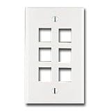 6 Port Wall Plate White
