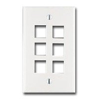 Leviton QuickPort 6 Socket Faceplate - 1-gang - White