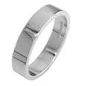 9ct White Gold, 4mm Wide, Flat Shape Wedding Ring