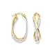 Jewelry : 14k Two-Tone Twisted Double Hoop Earrings