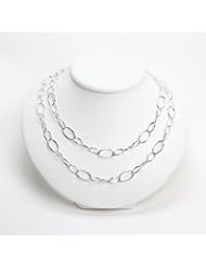Sterling Silver Fancy Link Necklace - 42 Inch