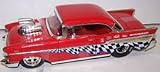 Jada Toys 1/24 Scale Diecast Big Time Muscle with Blown Engine 1957 Chevy Bel Air in Color Red