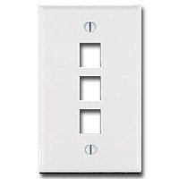 3 Port Wall Plate 5 Pc White