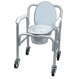 Deluxe Aluminum Wheeled Commode with 5 inch Casters, Model No : 11112 2 1 ea
