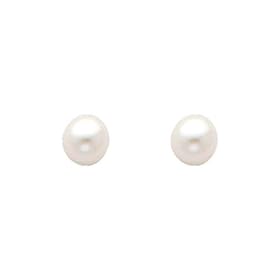 14K Yellow Gold Small Pearl Stud Earrings with Screw-back for Baby &amp; Children: The World Jewelry Center: Jewelry