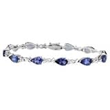 14k White Gold Tanzanite and Diamond Bracelet 9.50 TCW