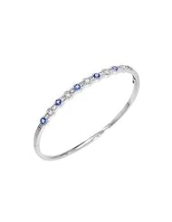 Tanzanite.com 14K White Gold Tanzanite and Diamond Bangle 1.32 TCW