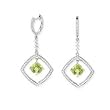14k White Gold, Diamond & Peridot Drop Earrings (3.15ctw)